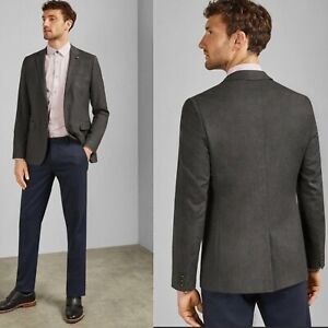 NWT Ted Baker London Core Suit Jacket Blazer Gray Size 5 (XL) Retail $489.00