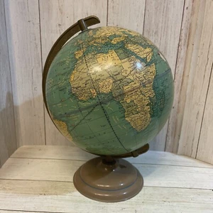 Vintage Cram’s Universal Terrestrial Globe 10.5 Inch No. 105 Classic Blue - Picture 1 of 14