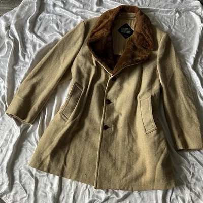 Abrigo chaqueta ranchero vintage años 70 Great Western imitación gamuza piel de sherpa piel de oveja L Foto 1 de 4