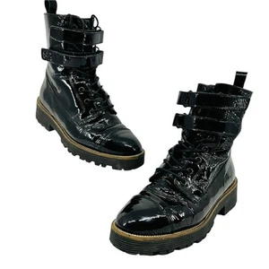 Shellys London Tyra Zip Moto Combat Biker Boot Womens Size 38 - Picture 1 of 9