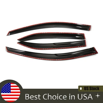 Wind Deflector For Toyota Camry 2007-2011 4pcs Mugen Style Out-Channel Black Foto 1 de 4