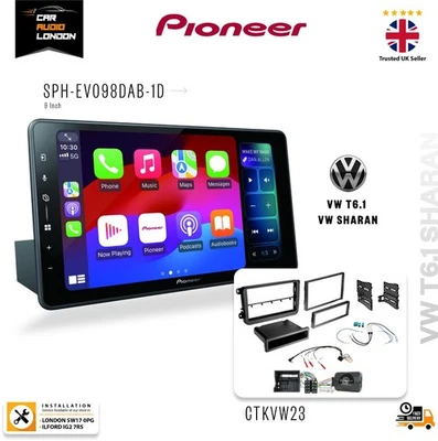 VW T6.1 Sharan Pioneer SPH-EVO98DAB-1D 9" Wireless CarPlay Android Auto Stereo - Image 1 of 4