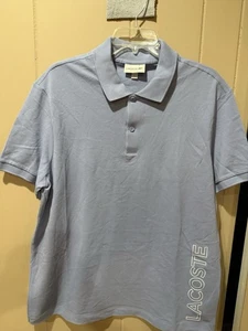 Polo Lacoste Regular Fit Para Hombre XXL Azul Claro/Blanco Logo Vertical - Imagen 1 de 4