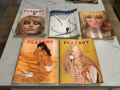 Vintage Playboy Magazines Lot Of 5 With Centerfolds 1969 + Mailers - Image 1 of 4