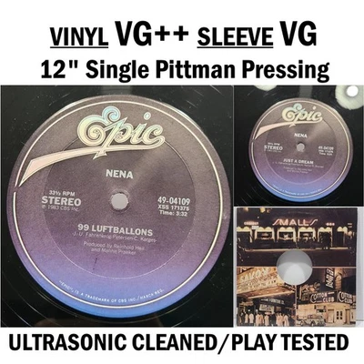 Nena 99 Luftballoons b/w Just A Dream 12" Single Epic 1983 VG++ Vinyl #89n Foto 1 de 4