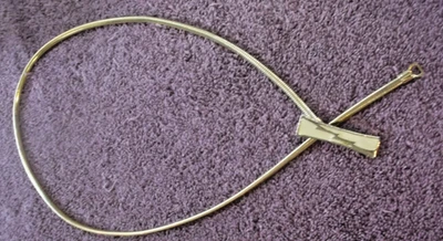 Cinturón elástico vintage dorado con cierre dorado y esmalte ~ 29" Foto 1 de 2