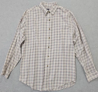 Camisa Lands End De Colección Botón Abajo Manga Larga Rayas Marfil Talla 15-15.5 Años 90 Foto 1 de 4