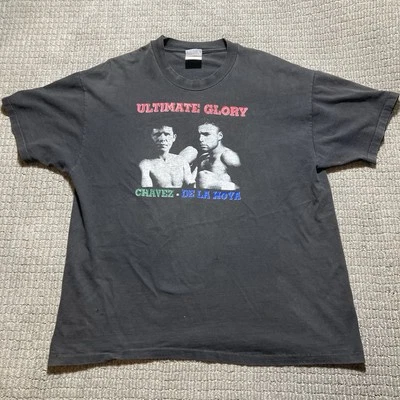 Camisa de Boxeo De Colección 96 Ultimate Glory César Chávez De La Hoya Caesars Palace XL Foto 1 de 4