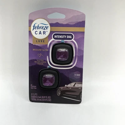 Febreze Air Freshener Car Vent Mountain Alpine Wildflower Cedar 2 Clips 1 Pack - Image 1 of 4