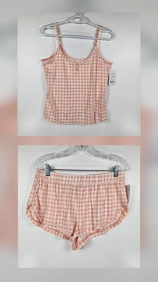 Conjunto de pijama Honeydew Intimates para mujer grande albaricoque guinga 2 piezas nuevo con etiquetas Foto 1 de 4