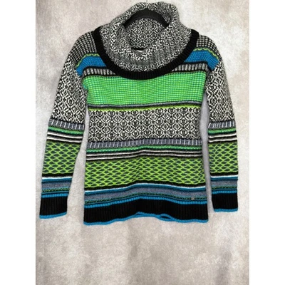 Suéter Spyder Tyra Cuello Capucha Mezcla Lana Merino Tejido Pullover Verde Neón Talla M Foto 1 de 4
