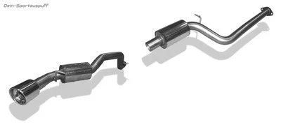 Sistema completo de escape deportivo Fox de acero inoxidable a partir de cat. Mazda 3 tipo BL diésel 1x 100 mm Foto 1 de 4