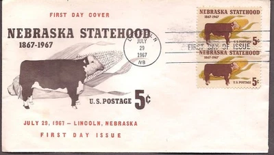 1328 Nebraska Statehood Centennial FDC- Space Age Cachet, unaddressed - Image 1 of 2