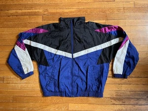 VINTAGE USA Olympics Windbreaker Jacket Men’s L Multicolor Colorblock 90s - Picture 1 of 12