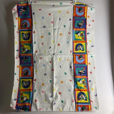 Manta bebé vintage Disney Mickey Minnie Donald Goofy alfabeto 36x29 guardería Foto 1 de 4