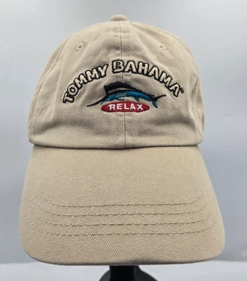 TOMMY BAHAMA EMBROIDERED BLUE SWORDFISH RELAX TAN CAP ONE SIZE SEE PHOTOS - Image 1 of 4