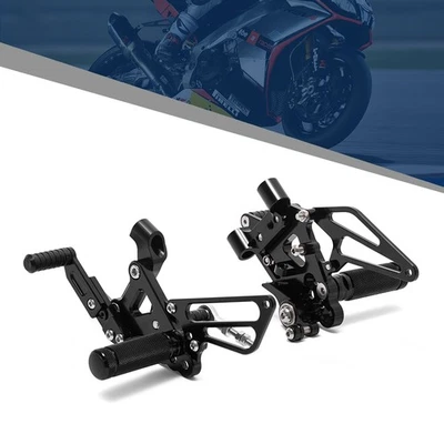 Black Foot pegs Anodized Adjustable Rearset Rear Sets For Ducati Panigale S 1199 - Изображение 1 из 4