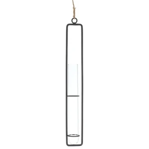 1 Pack Large Hanging Glass Vase Planter for Home Decor, Black - Picture 1 of 7