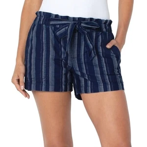 Liverpool Los Angeles Denim Paperbag Shorts Tie Belt Women’s size 14 - Picture 1 of 4