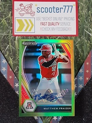 2021 PRIZM Draft AUTOGRAPHS~⭐MATTHEW FRAIZER⭐《 "Lime Green" AUTO》#/23~PIRATES  - Image 1 of 2