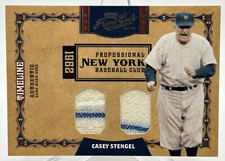 CASEY STENGEL METS 2008 PLAYOFF PRIME CUTS TIMELINE DUAL JERSEY RELIC /30