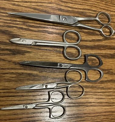 Lot of 5 Vintage Sewing Scissors - Wiss, A.W.C Co. NY, German Unbranded - Image 1 of 4