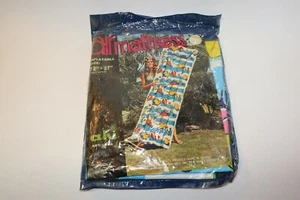 Vintage Ahi 72" x 27" Air Mattress with Pillow Shell Beach Pattern Art #1546 NIP - Bild 1 von 3