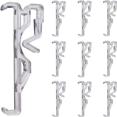Clips para cenefa 10 piezas de plástico transparente de 2,5 pulgadas con soporte oculto para ventana Foto 1 de 4