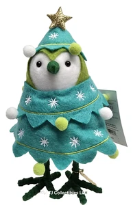 Featherly Friends SPARKLES Fabric Bird Figurine Dressed as Christmas Tree - Picture 1 of 3