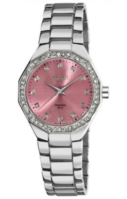 August Steiner AS8044PK Swiss Quartz Diamond Markers Crystal Bezel Womens Watch - Image 1 of 4