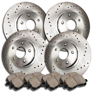 A0224 FIT 2001 2002 2003 Acura CL Type-S Cross Drilled Brake Rotors Pads F+R - Picture 1 of 6