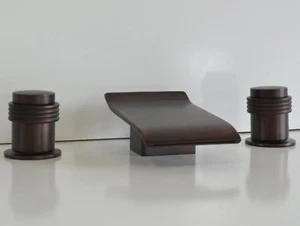 Oil Rubbed Bronze Sink Waterfall Faucet widespread Free Ship AllBrass 826RBi  - Picture 1 of 9