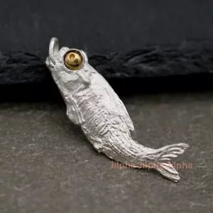 925 Sterling Silber Fisch Anhänger für Herren Damen A2731 - ohne Kette - Bild 1 von 12