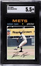 NOLAN RYAN 1971 TOPPS BASEBALL CARD #513 SGC GRADED 5.5 EXCELLENT+  METS HOF