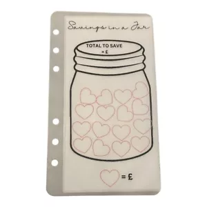 1x Hearts Jar savings challenge Vellum Matt Laminated Wallet - Picture 1 of 1