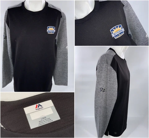 Pitt Panthers Hyundai Sun Bowl Majestic Pullover L Black Poly Crew YGI J2-162 Cover