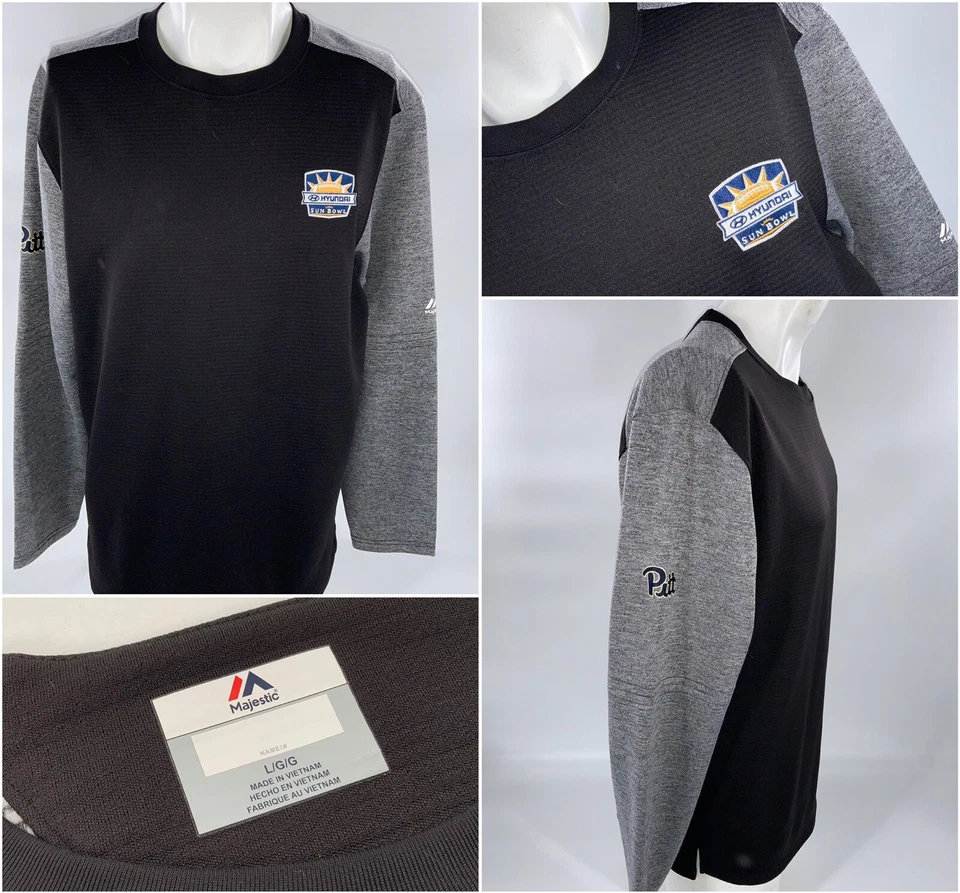 Пуловер Pitt Panthers Hyundai Sun Bowl Majestic L черный полиэтиленовый Crew YGI J2-162 - Изображение 1 из 4