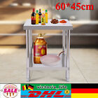 Stół ze stali nierdzewnej Stół roboczy Gastro Stół do rozdrabniania Regulowane podnóżki 60 * 45cm