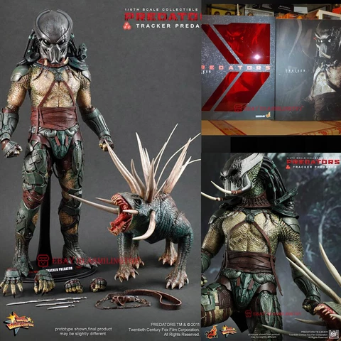 Hot Toys MMS147 Predators 1/6th Tracker Predator Collectible Figure With Hound Cover
