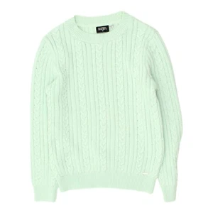 Suéter tejido con cable verde menta Diesel para hombre | Jersey de invierno de diseñador de colección - Imagen 1 de 3