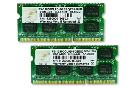 G.SKILL 8GB (2 x 4GB) DDR3 SO-DIMM DDR3 1600 (PC3 12800) - F3-12800CL9D-8GBSQ - Image 1 of 1