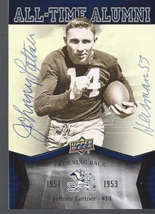 Notre Dame Fighting Irish JOHNNY LATTNER Signed Alumni Card - Picture 1 of 1