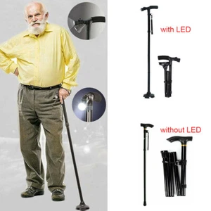 Aluminium Metal Walking Stick Travel Retractable Adjustable Compact Cane Pole US - Picture 1 of 23