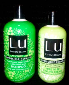 Lot 2 Lu LatinUs Beauty Freedom Curl Shampoo & Free-to-Be Styling Curl Cream - Picture 1 of 9