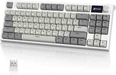 K86 75% Wireless Bluetooth Mechanical Gaming Keyboard 82 Keys Hot Swap with Knob - Image 1 of 4