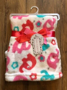 Zak and Zoey Soft & Snuggly Baby Blanket Elephant Print 30" x 30" NEW!