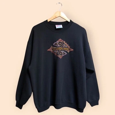 Sudadera Vintage Años 80/90 La Ópera de Santa Fe Bordada Azteca Cuello Redondo XL Foto 1 de 4