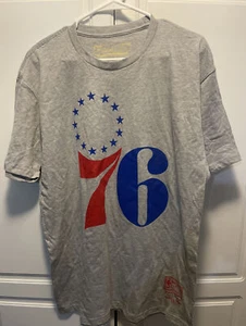 Philadelphia 76ers Shirt Gray Mitchell & Ness Hardwood Classic Extra Large(911) - Picture 1 of 3