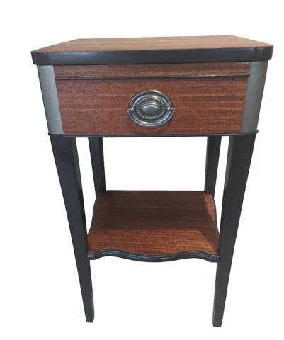 Mengle Art Deco Period Side Table with Shelf Cover