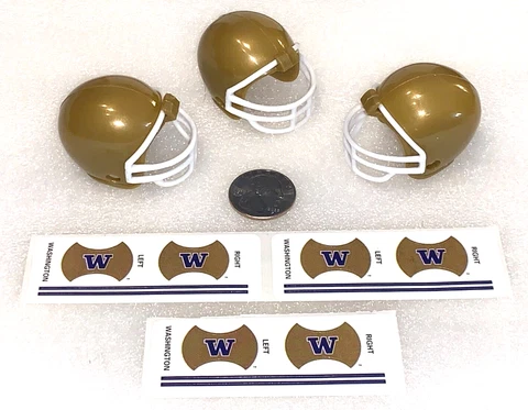 Lot of 3 Washington Huskies Vintage 1990s Mini Football Gumball Helmets New Cover